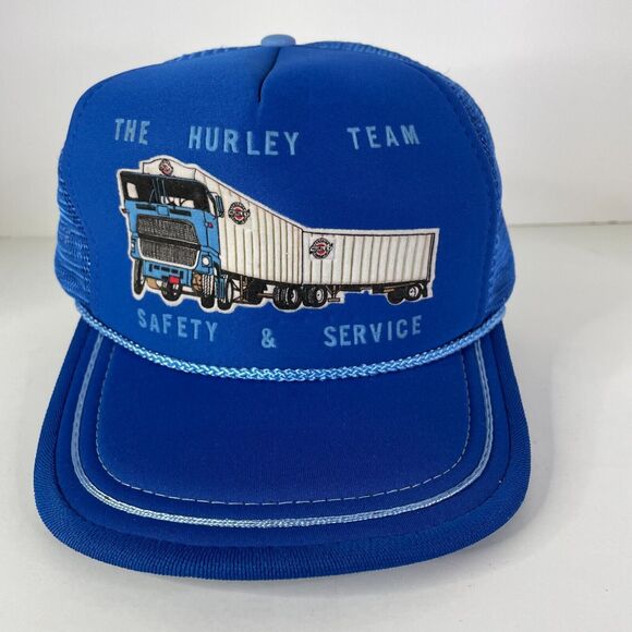 Hurley Team Safety and Service Vintage Trucker Snapback Hat Blue - Picture 3 of 7